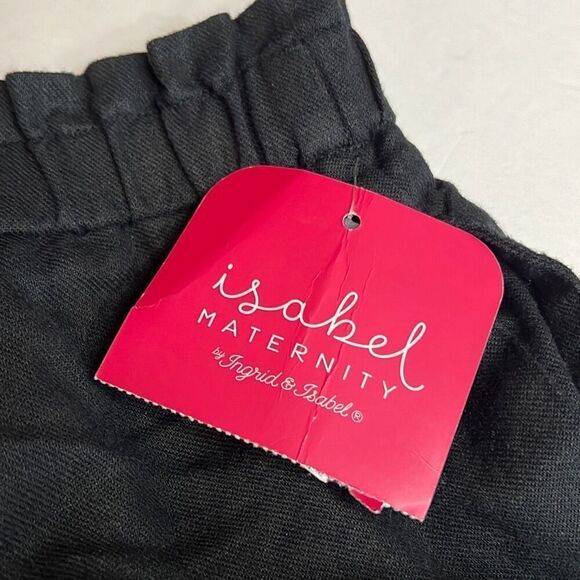 ISABEL MATERNITY Ingrid & Isabel Tie-Front Pull-On Shorts w/ Pockets Black NWT - Picture 10 of 12